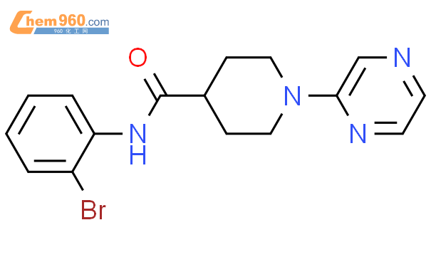 (9ci)-n-(2-溴苯基)-1-吡嗪-4-哌啶羧酰胺結構式