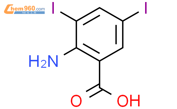 2-氨基-3,5-二碘苯甲酸结构式图片|609-86-9结构式图片