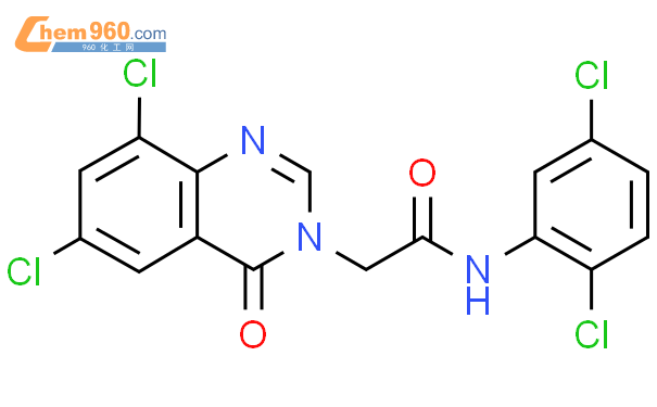 2-(6,8-dichloro-4-oxo-3(4H)-quinazolinyl)-N-(2,5-dichlorophenyl)acetamide结构式