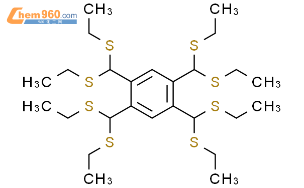 62397-13-1 Benzene, 1,2,4,5-tetrakis[bis(ethylthio)methyl]-cas号:62397 