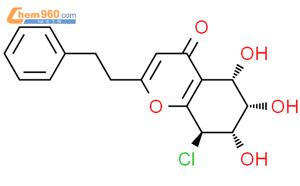 8-氯-2-(2-苯乙基)-5,6,7-三羟基-5,6,7,8-四氢色酮结构式图片|626236-06-4结构式图片