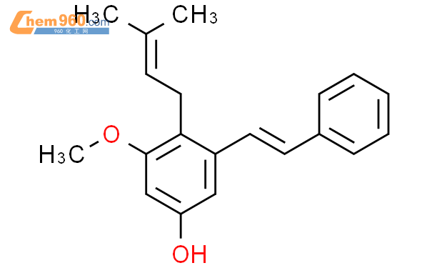 3-甲氧基-4-(3-甲基-2-丁烯基)-5-[(1E)-2-苯基乙烯基]苯酚