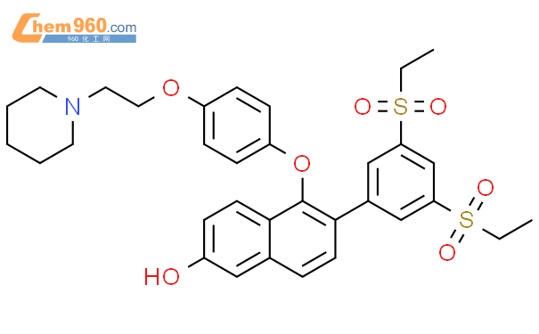 648905 49 1 2 Naphthalenol 6 [3 5 Bis Ethylsulfonyl Phenyl] 5 [4 [2 1 Piperidinyl Ethoxy