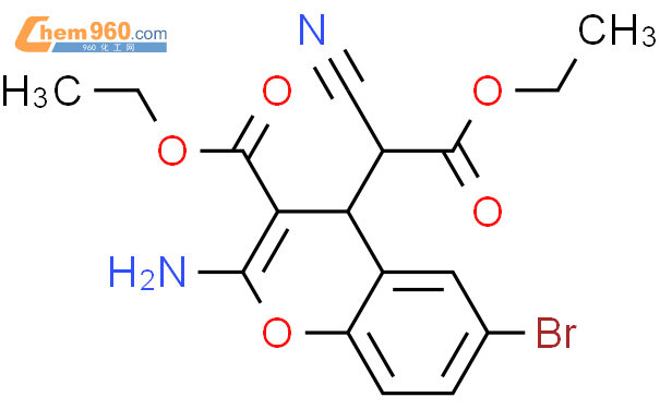 乙基-2-氨基-6-溴-4-(1-氰基-2-乙氧基-2-甲酰)-4H-苯并呋喃-3-羧酸结构式图片|65673-63-4结构式图片