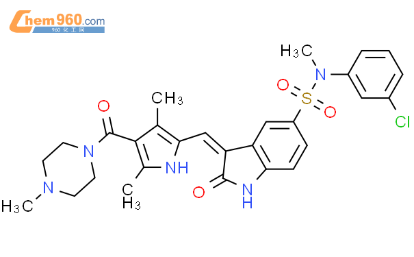(3z)-n-(3-chlorophenyl)-3-({3,5-dimethyl-4-[(4-methylpiperazin-1-yl)carbonyl]-1h-pyrrol-2-yl}methylene)-n-methyl-2-oxo-2,3-dihydro-1h-indole-5-sulfonamide