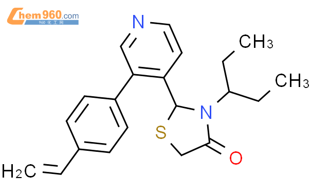 663950 72 9 4 THIAZOLIDINONE 2 3 4 ETHENYLPHENYL 4 PYRIDINYL 3 1 ETHYLPROPYL CAS号 663950