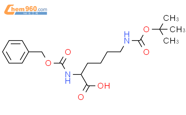 N-苄氧羰基-N’-叔丁氧羰基-L-赖氨酸结构式图片