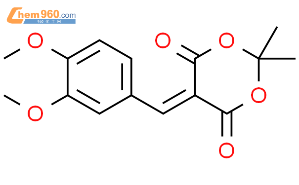 67101 91 1 1 3 Dioxane 4 6 dione 5 3 4 dimethoxyphenyl methylene 2 2 dimethyl 化学式结构式分子式mol