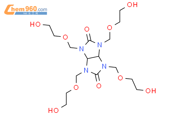 四氢-1,3,4,6-四[(2-羟基乙氧基)甲基]-咪唑并[4,5-D]咪唑-2,5(1H,3H)-二酮结构式图片|67846-63-3结构式图片