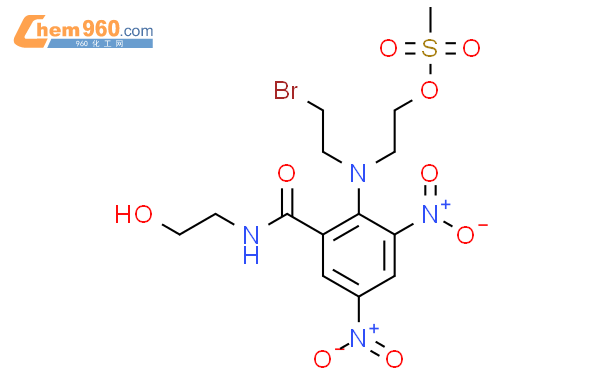 2-((2-Bromoethyl)(2-((2-hydroxyethyl)carbamoyl)-4,6-dinitrophenyl)amino)ethyl methanesulfonate