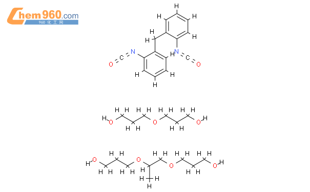 二苯甲烷二異氰酸酯和聚醚多元醇的聚氨基甲酸乙酯的預聚體結構式