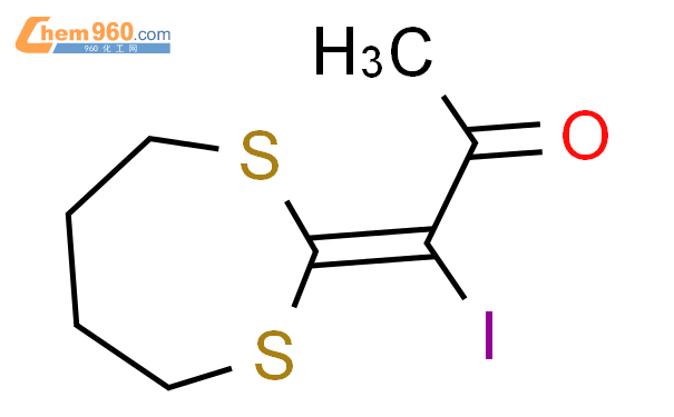 2-propanone, 1-(1,3-dithiepan-2-ylidene)-1-iodo-結構式