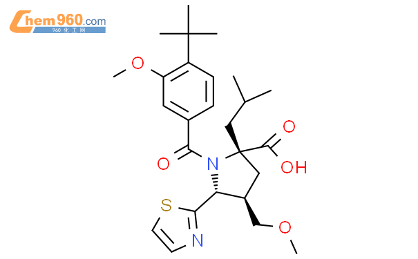 (4R,5R)-2-Isobutyl-4-(methoxymethyl)-1-[3-methoxy-4-(2-methyl-2-propanyl)benzoyl]-5-(1,3-thiazol-2-yl)-L-proline