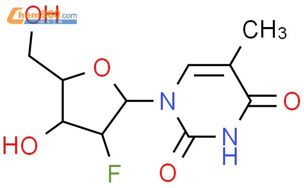 2'-氟-5-甲基阿拉伯糖基尿嘧啶结构式图片|69256-17-3结构式图片