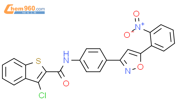 693810 05 8 Benzo B Thiophene 2 Carboxamide 3 Chloro N 4 5 2 Nitrophenyl 3 Isoxazolyl Phenyl