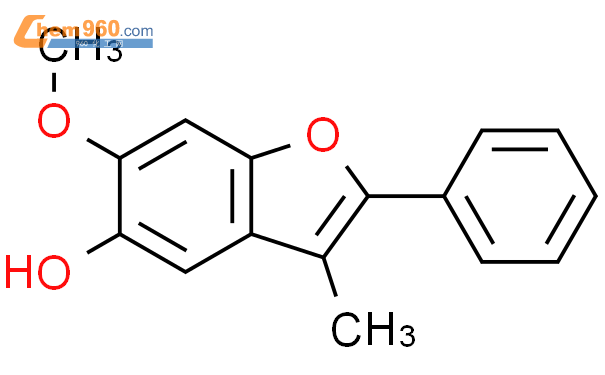 6-甲氧基-3-甲基-2-苯基-1-苯并呋喃-5-醇结构式图片|69470-93-5结构式图片