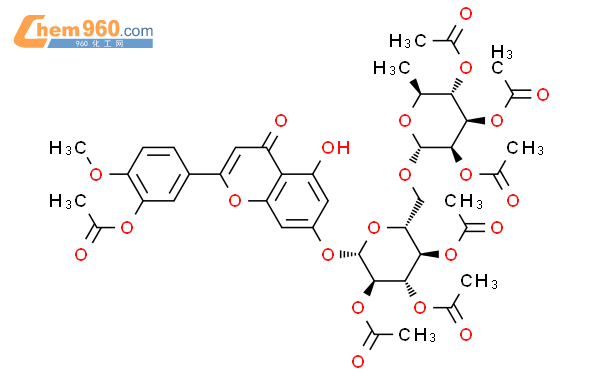2-[3-(乙酰氧基)-4-甲氧基苯基]-5-羟基-7-[[2,3,4-三-O-乙酰基-6-O-(2,3,4-三-O-乙酰基-6-脱氧-alpha-L-甘露糖基)-beta-D-吡喃葡萄糖基]氧基]-4H-1-苯并吡喃-4-酮