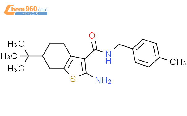 2-氨基-6-叔丁基-N-(4-甲苄基)-4,5,6,7-四氢苯并噻吩-3-甲酰胺