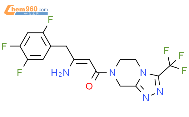 (2Z)-4-氧代-4-[3-(三氟甲基)-5,6-二氢-[1,2,4]三唑并[4,3-a]吡嗪-7(8H)-基]-1-(2,4,5-三氟苯基)丁-2-烯-2-胺结构式图片|767340-03-4结构式图片