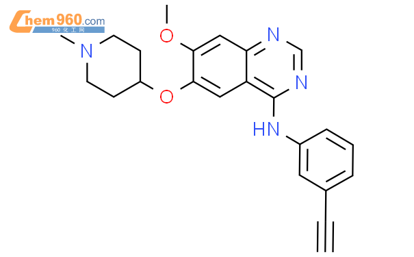4-[(3-ethynyl-phenyl)amino]-6-(1-methyl-piperidin-4-yloxy)-7-methoxy-quinazoline
