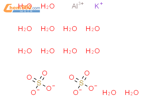 十二水合硫酸铝钾结构式图片|7784-24-9结构式图片