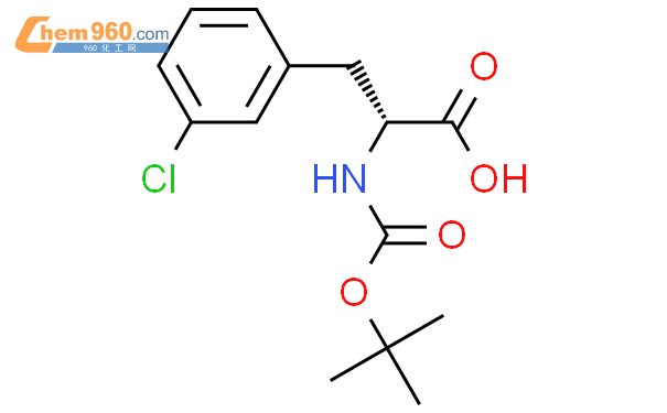 N-叔丁氧羰基-D-3-氯苯丙氨酸结构式图片|80102-25-6结构式图片