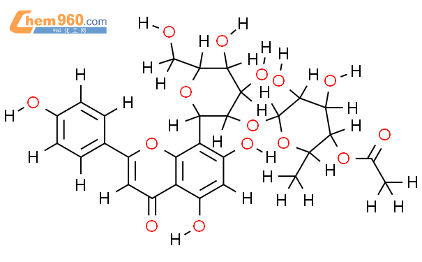 牡荆素 2''-O-(4'''-O-乙酰)鼠李糖苷结构式图片|80537-98-0结构式图片