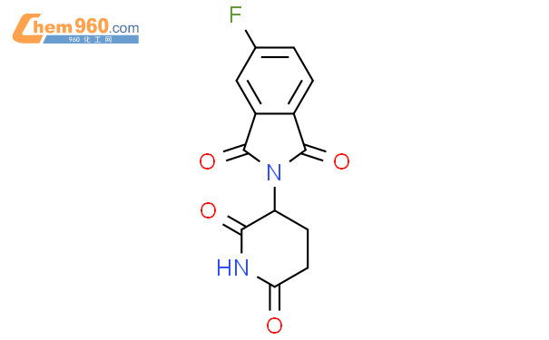 2-(2,6-二氧代 - 哌啶-3-基)-5-氟 - 异吲哚-1,3-二酮结构式图片|835616-61-0结构式图片