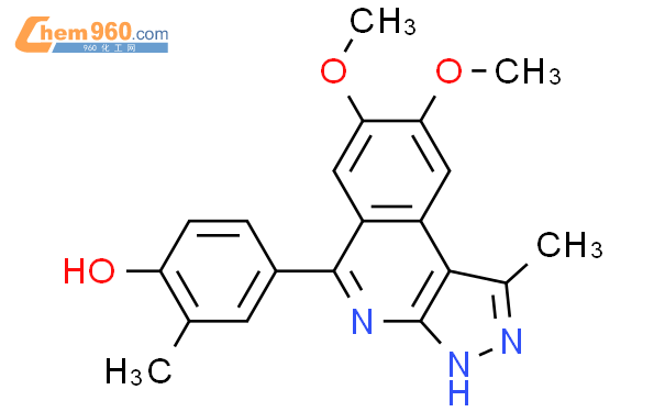 2-甲基-4-[1-甲基-7,8-双(甲基氧基)-3H-吡唑并[3,4-c]异喹啉-5-基]苯酚结构式图片|838854-65-2结构式图片