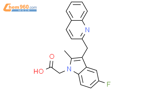 1H-Indole-1-acetic acid, 5-fluoro-2-methyl-3-(2-quinolinylmethyl)-