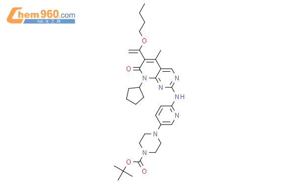 4-{6-[(6-(1-丁氧基乙烯基)-8-环戊基-5-甲基-7-氧代-7,8-二氢吡啶[2,3-d]嘧啶-2-基胺基)吡啶-3-基)哌嗪-1-甲酸叔丁酯