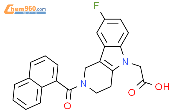 Setipiprant;  2-[8-fluoro-2-(naphthalene-1-carbonyl)-3,4-dihydro-1H-pyrido[4,3-b]indol-5-yl]acetic acid