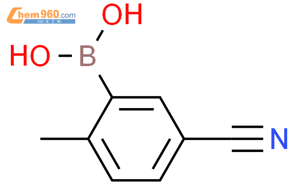 (5-氰基-2-甲基苯基)硼酸结构式图片|867333-43-5结构式图片