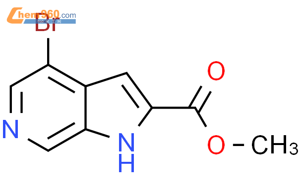 4-溴-1H-吡咯并[2,3-c]吡啶-2-羧酸甲酯结构式图片|870235-32-8结构式图片