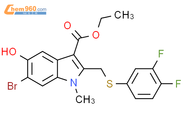 874595 69 41h Indole 3 Carboxylic Acid6 Bromo 2 34 Difluorophenylthio Methyl 5 Hydroxy 1 