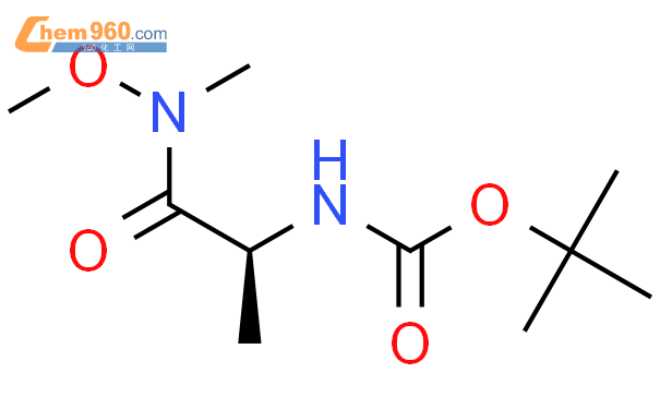 R-1-(甲氧基(甲基)氨基)-1-氧代丙烷-2-基氨基甲酸叔丁酯结构式图片|87694-49-3结构式图片