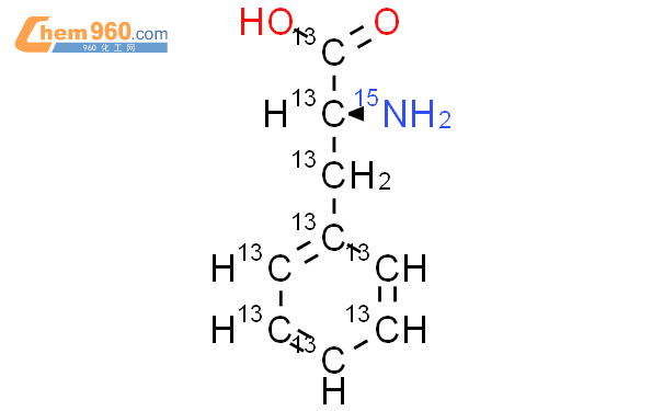 l-苯丙氨酸-13c9,15n結構式