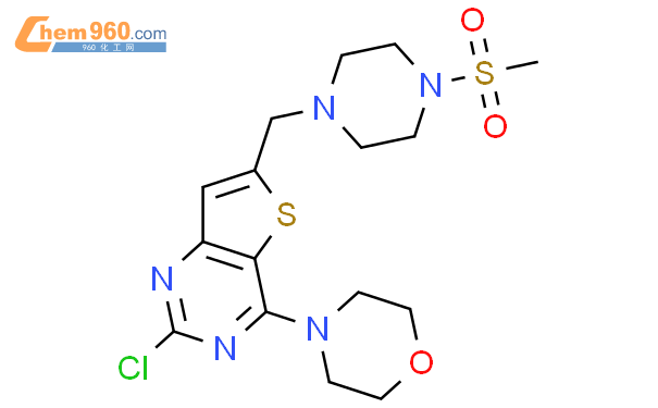 Thieno[3,2-d]pyrimidine, 2-chloro-6-[[4-(methylsulfonyl)-1-piperazinyl]methyl]-4-(4-morpholinyl)-