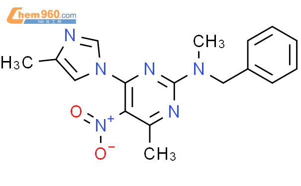 909795 02 4 2 Pyrimidinamine N 4 Dimethyl 6 4 Methyl 1H Imidazol 1 Yl 5 Nitro N Phenylmethyl