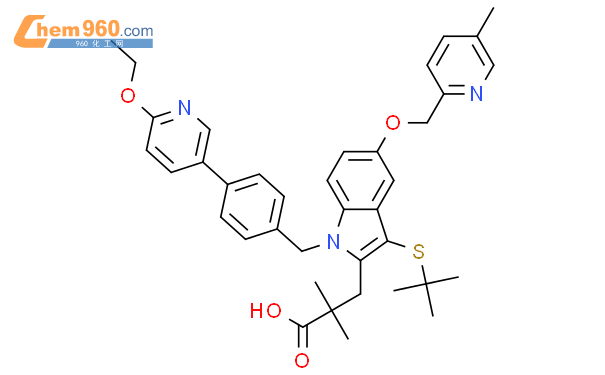 3-[3-tert-butylsulfanyl-1-[[4-(6-ethoxypyridin-3-yl)phenyl]methyl]-5-[(5-methylpyridin-2-yl)methoxy]indol-2-yl]-2,2-dimethylpropanoic acid