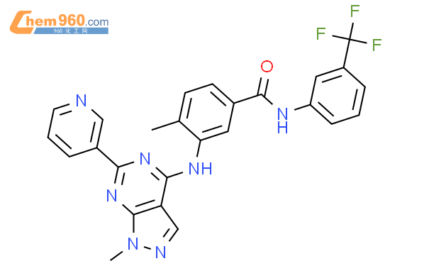 4-甲基-3-[[1-甲基-6-(3-吡啶基)-1H-吡唑并[3,4-d]嘧啶-4-基]氨基]-N-[3-(三氟甲基)苯基]苯甲酰胺