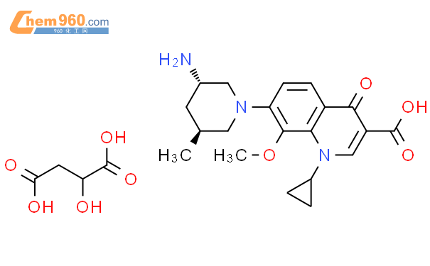 7 3S 5S 3 氨基 5 甲基 1 哌啶基 1 环丙基 1 4 二氢 8 甲氧基 4 氧代 3 喹啉甲酸 2 羟基丁二酸CAS号