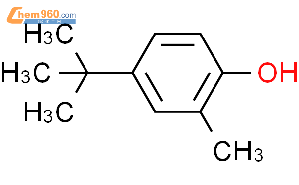 4-叔丁邻甲酚结构式