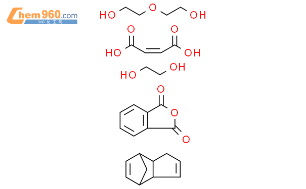 馬來酸酐與鄰苯二甲酸酐,二聚環戊二烯,乙二醇和二甘醇的聚合物結構式