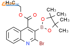 2-溴-3-(4,4,5,5-四甲基-1,3,2-二噁硼烷-2-基)-4-喹啉羧酸乙酯结构式图片|1000007-25-9结构式图片