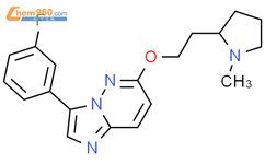 3-(3-氟苯基)-6-[2-(1-甲基-2-吡咯烷基)乙氧基]咪唑并[1,2-b]哒嗪结构式图片|1000154-39-1结构式图片