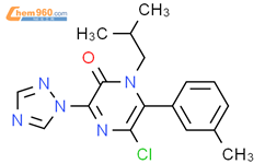 5-氯-6-(3-甲基苯基)-1-(2-甲基丙基)-3-(1H-1,2,4-三唑-1-基)-2(1H)-吡嗪酮结构式图片|1000195-31-2结构式图片