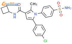 5-(4-氯苯基)-2-甲基-1-(4-氨磺酰基苯基)-1H-吡咯-3-羧酸环丁酰胺结构式图片|1000280-74-9结构式图片