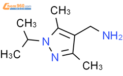 1-(1-异丙基-3,5-二甲基-1H-吡唑-4-基)甲胺结构式图片|1007540-98-8结构式图片