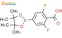 2,6-二氟-4-(4,4,5,5-四甲基-1,3,2-二噁硼烷-2-基)苯甲酸结构式图片|1008119-07-0结构式图片